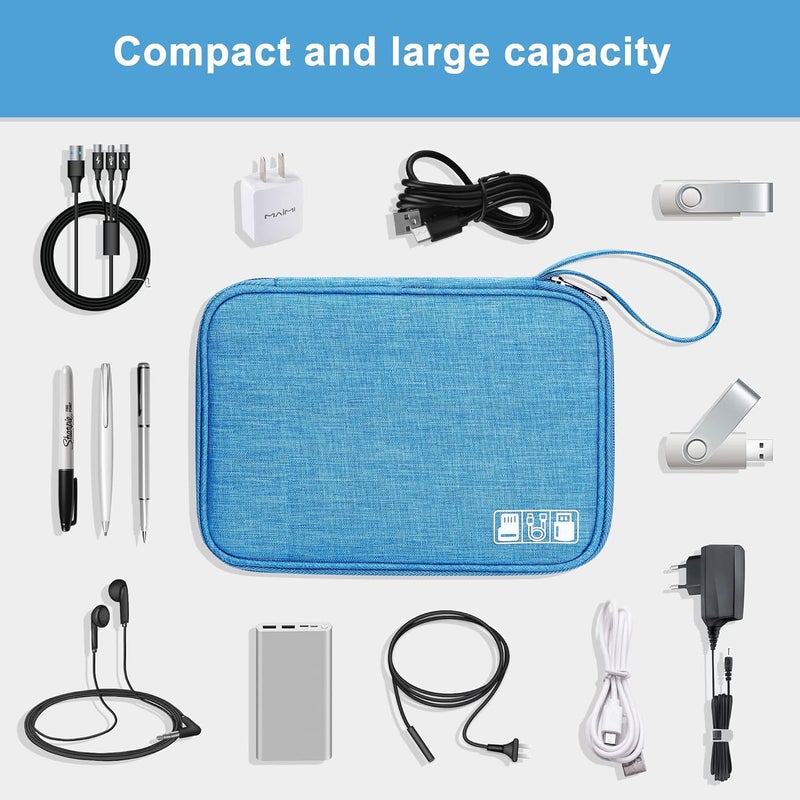CILLA Travel Cord Organizer Case, Portable Waterproof Storage Bag for Charger, Cord, USB, Power Bank, Earphone, SD Card, Travel Essentials - Image 5